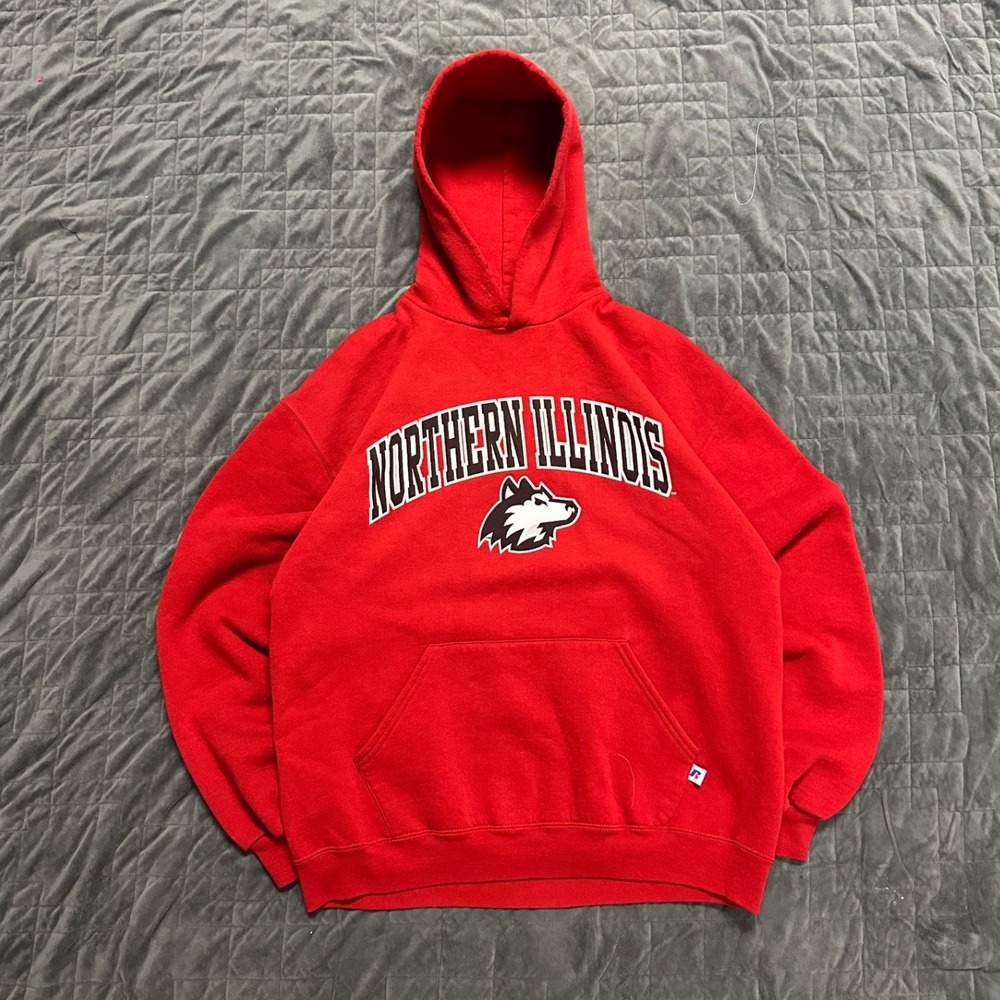 Vintage Y2K Northern Illinois University Russell Athletics Spell Out Hoodie